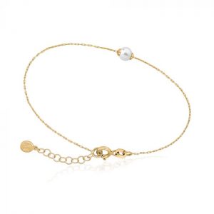 Majorica Bracelet, white pearl, gold-plated