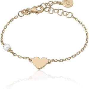 Majorica 16391.01.1.000.010.1 Girls’ Silver Pearl Heart Bracelet